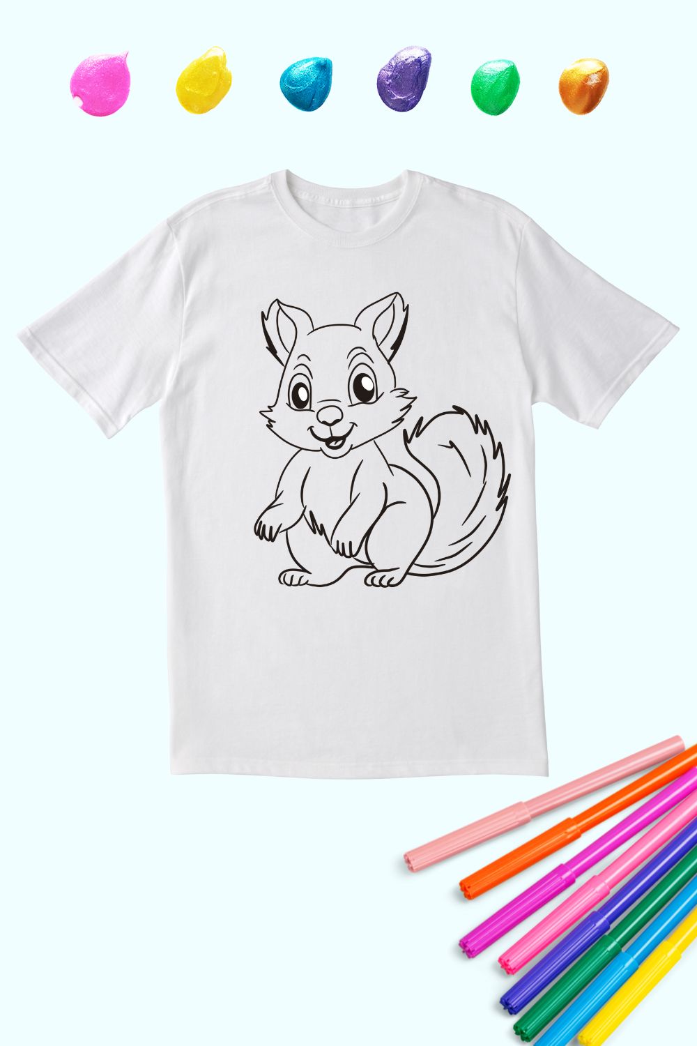 Kids Coloring Cotton Tee | Squirrel