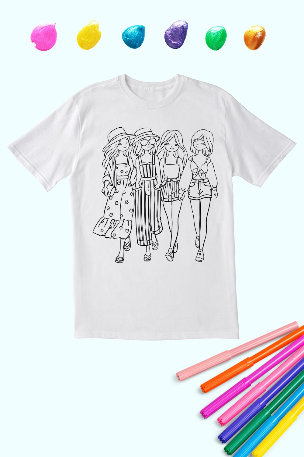 Kids Coloring Cotton Tee | Summer Fashion