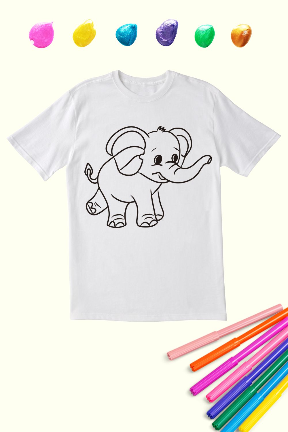 Kids Coloring Cotton Tee | Elephant