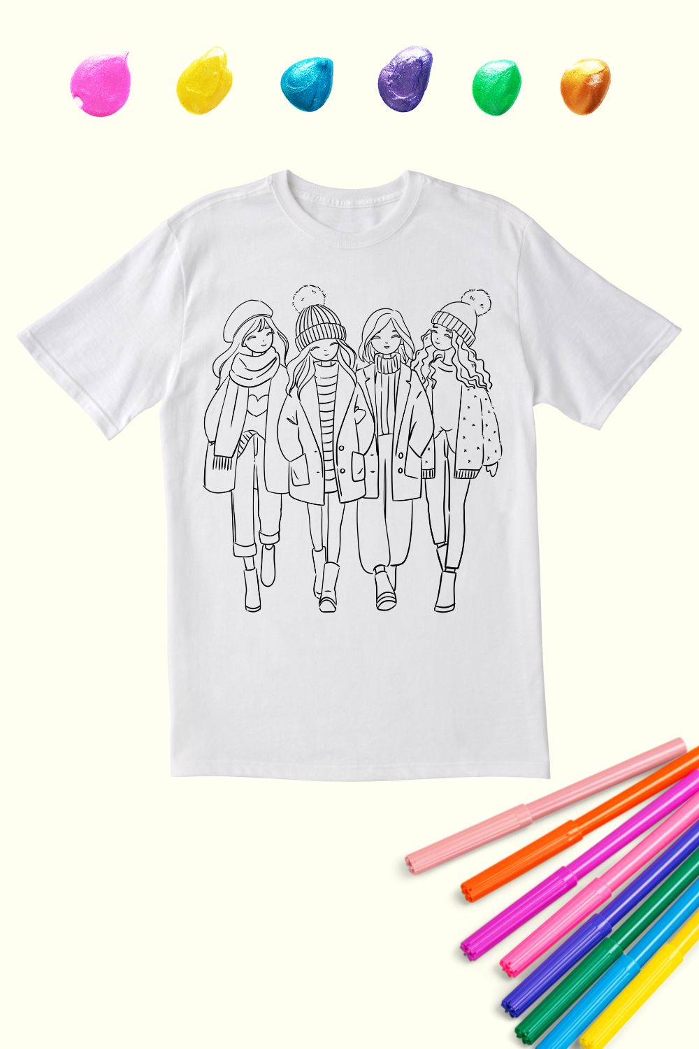 Kids Coloring Cotton Tee | Cozy Girls
