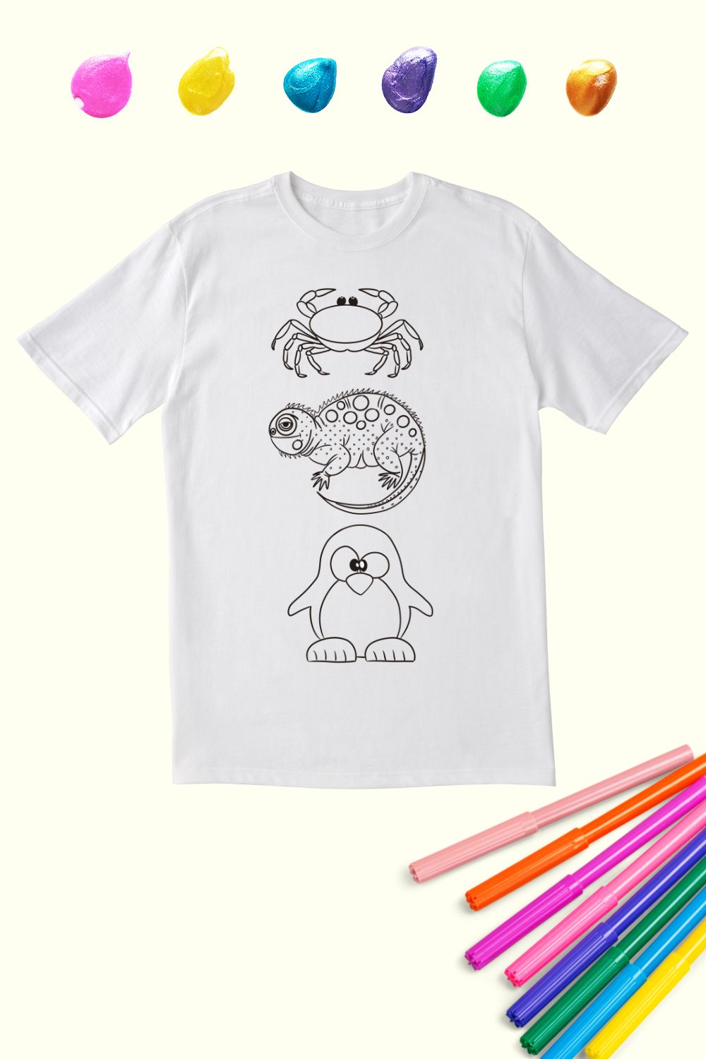 Kids Coloring Cotton Tee | Animals