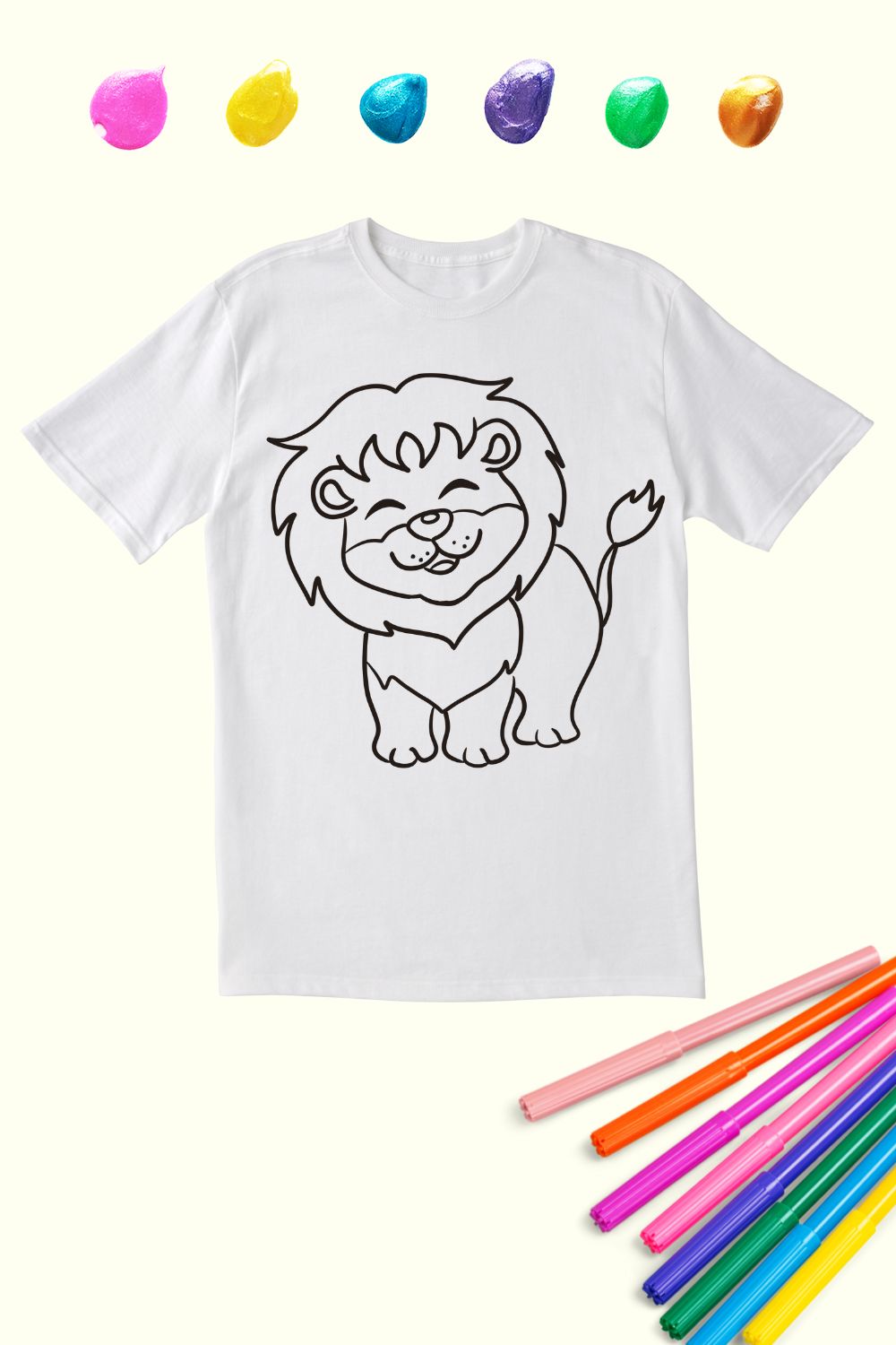 Kids Coloring Cotton Tee | Lion