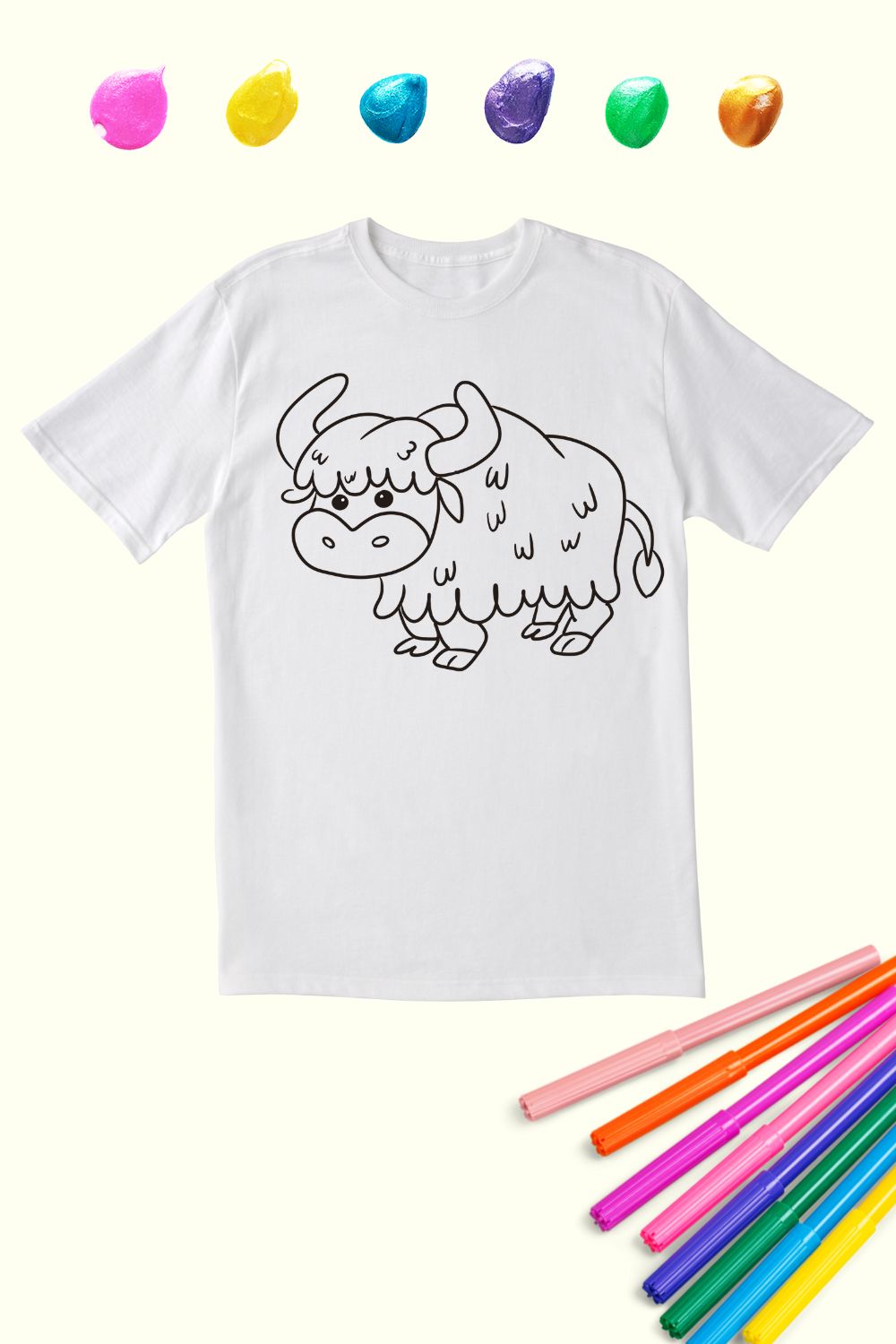 Kids Coloring Cotton Tee | Cow