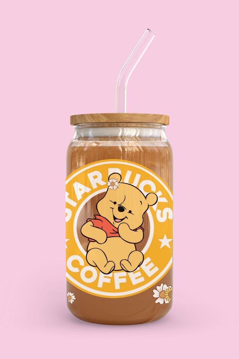 Libbey Glass Cup, Yellow Bear