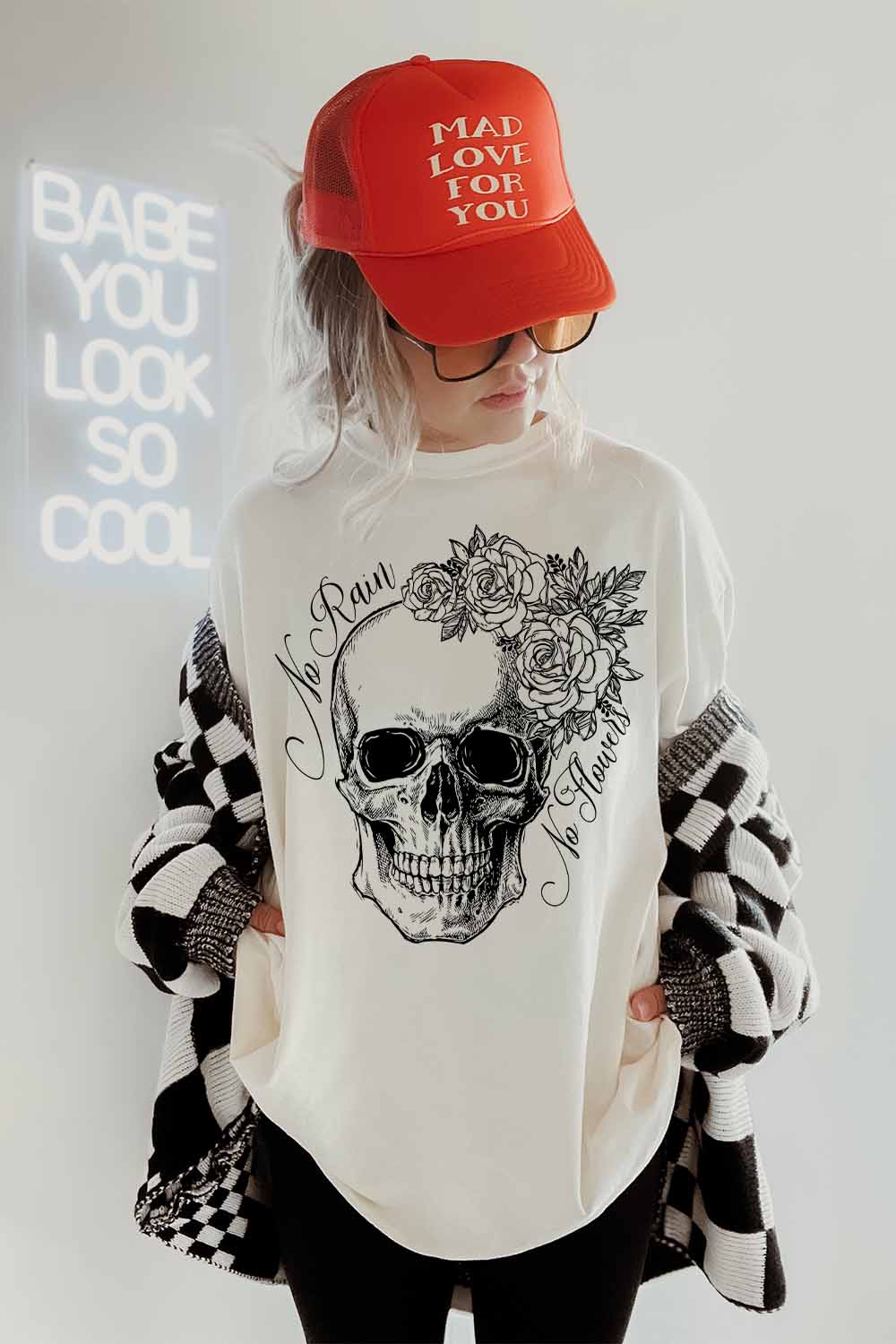 Women Graphic Tee | No Rain, No Flowers