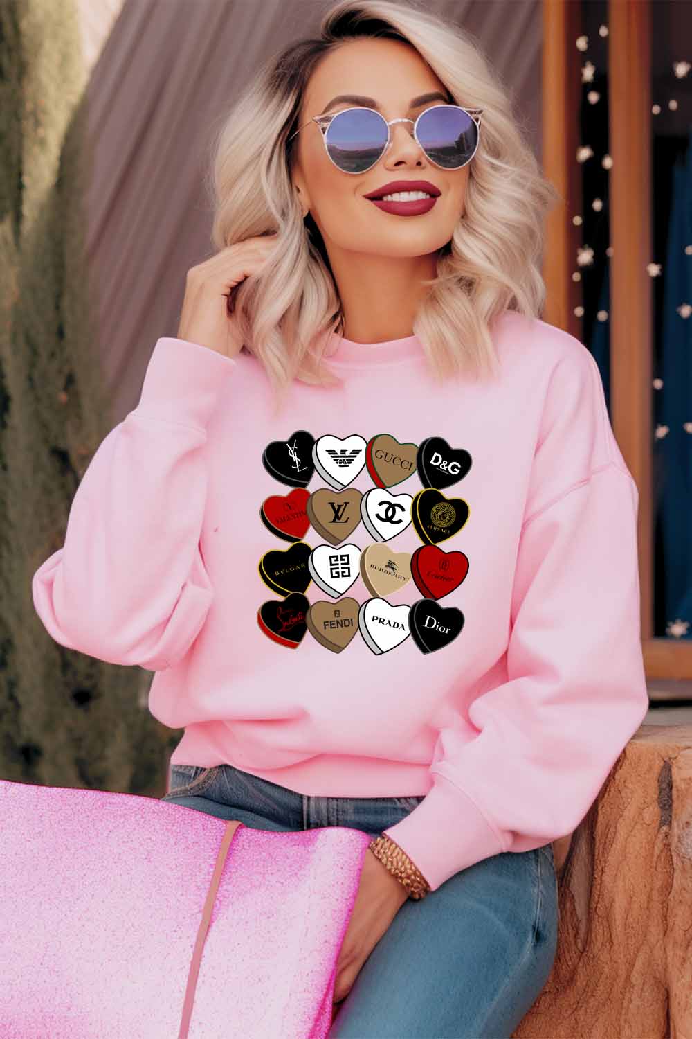 Graphic Sweatshirt |  Fancy Hearts