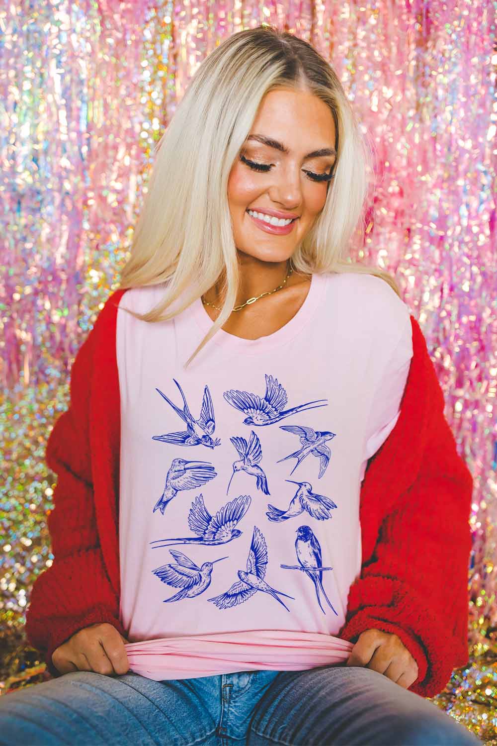 Women Graphic Tee | Birds