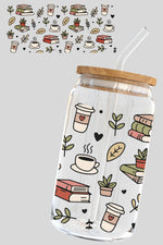 Libbey Glass Cup, Books & Coffee