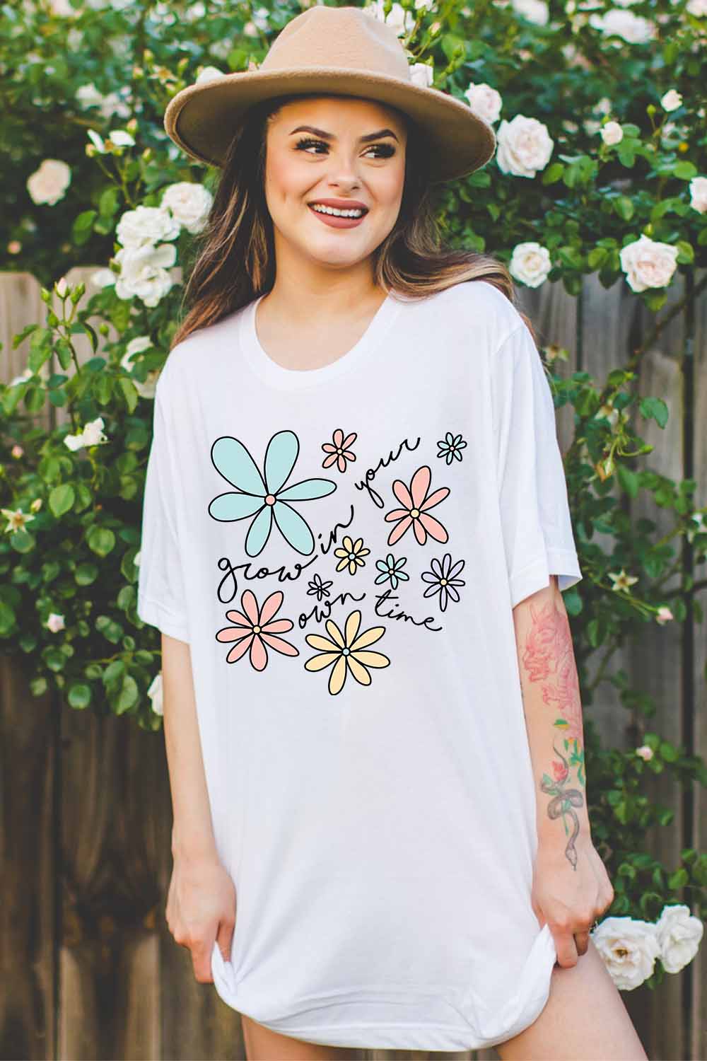 Women Graphic Tee | Grow in Your Own Time